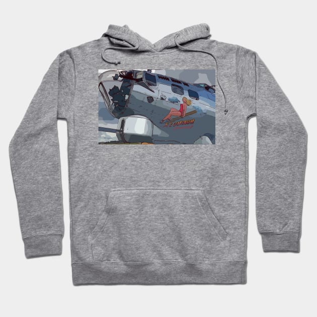 World War II Bomber with Nose Art Hoodie by WelshDesigns